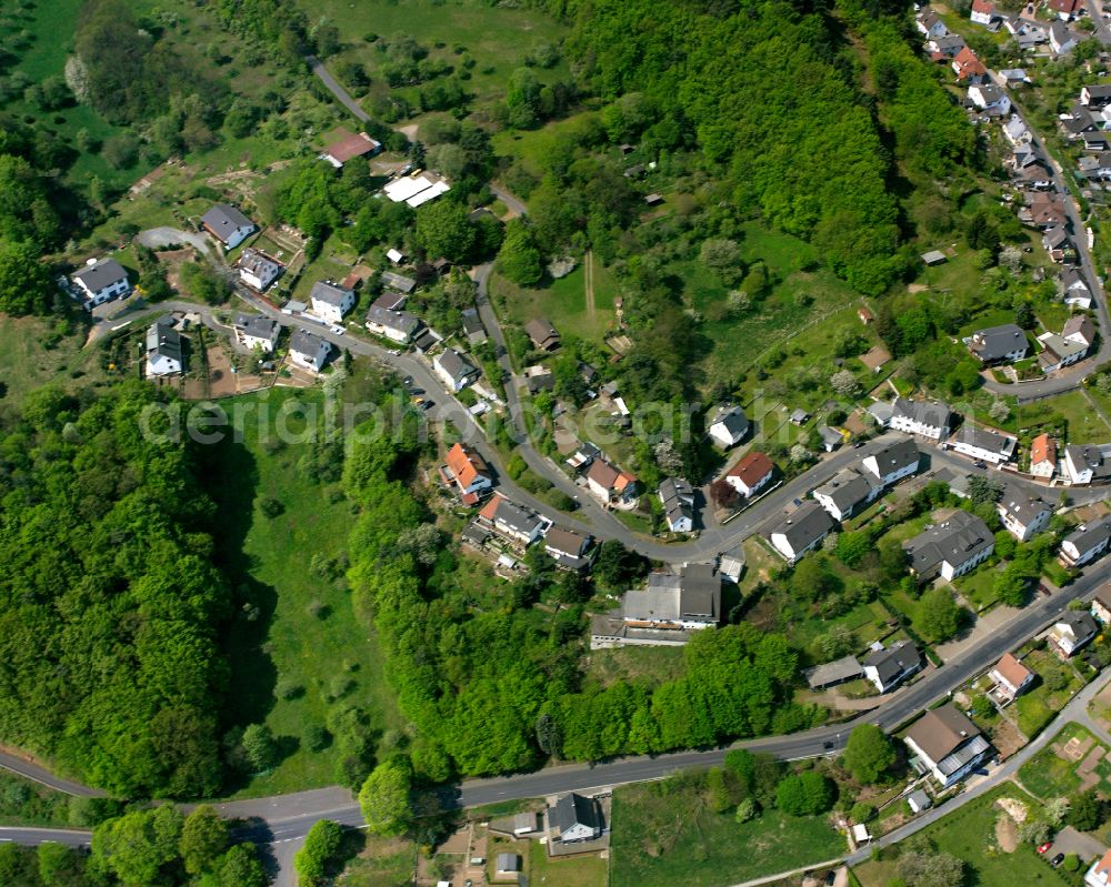 Donsbach from the bird's eye view: Single-family residential area of settlement in Donsbach in the state Hesse, Germany