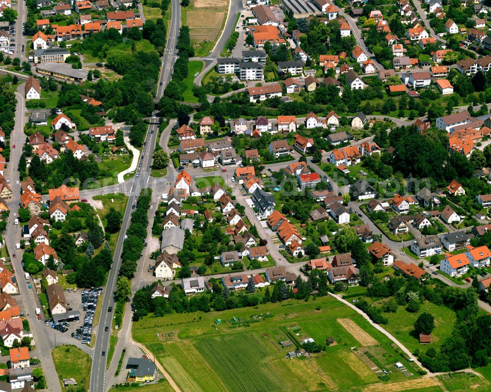 Dußlingen from above - Single-family residential area of settlement in Dußlingen in the state Baden-Wuerttemberg, Germany