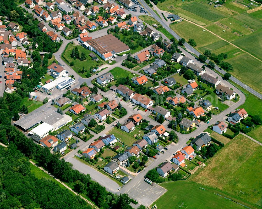 Dußlingen from the bird's eye view: Single-family residential area of settlement in Dußlingen in the state Baden-Wuerttemberg, Germany