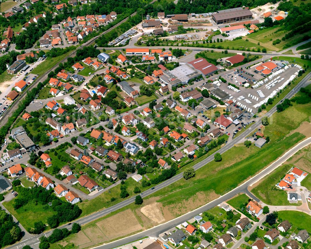 Dußlingen from above - Single-family residential area of settlement in Dußlingen in the state Baden-Wuerttemberg, Germany