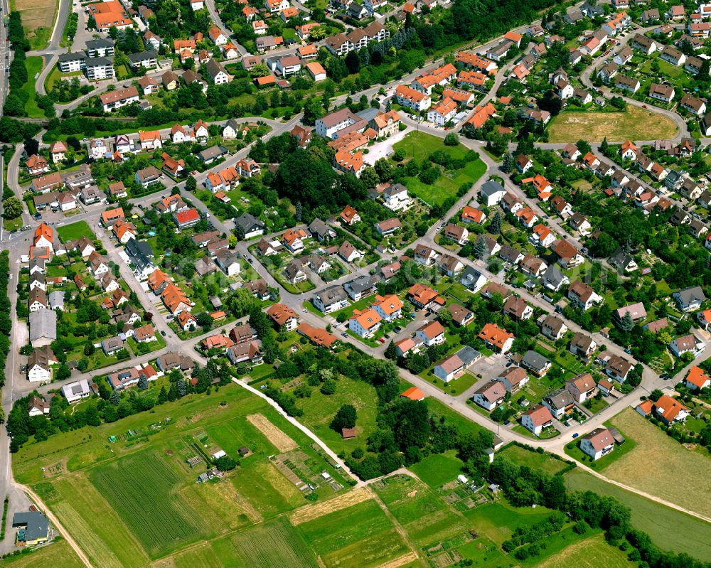 Dußlingen from the bird's eye view: Single-family residential area of settlement in Dußlingen in the state Baden-Wuerttemberg, Germany