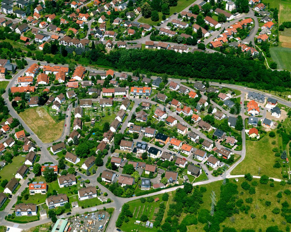 Dußlingen from above - Single-family residential area of settlement in Dußlingen in the state Baden-Wuerttemberg, Germany