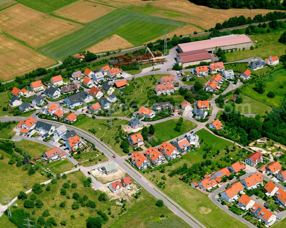 Dußlingen from the bird's eye view: Single-family residential area of settlement in Dußlingen in the state Baden-Wuerttemberg, Germany