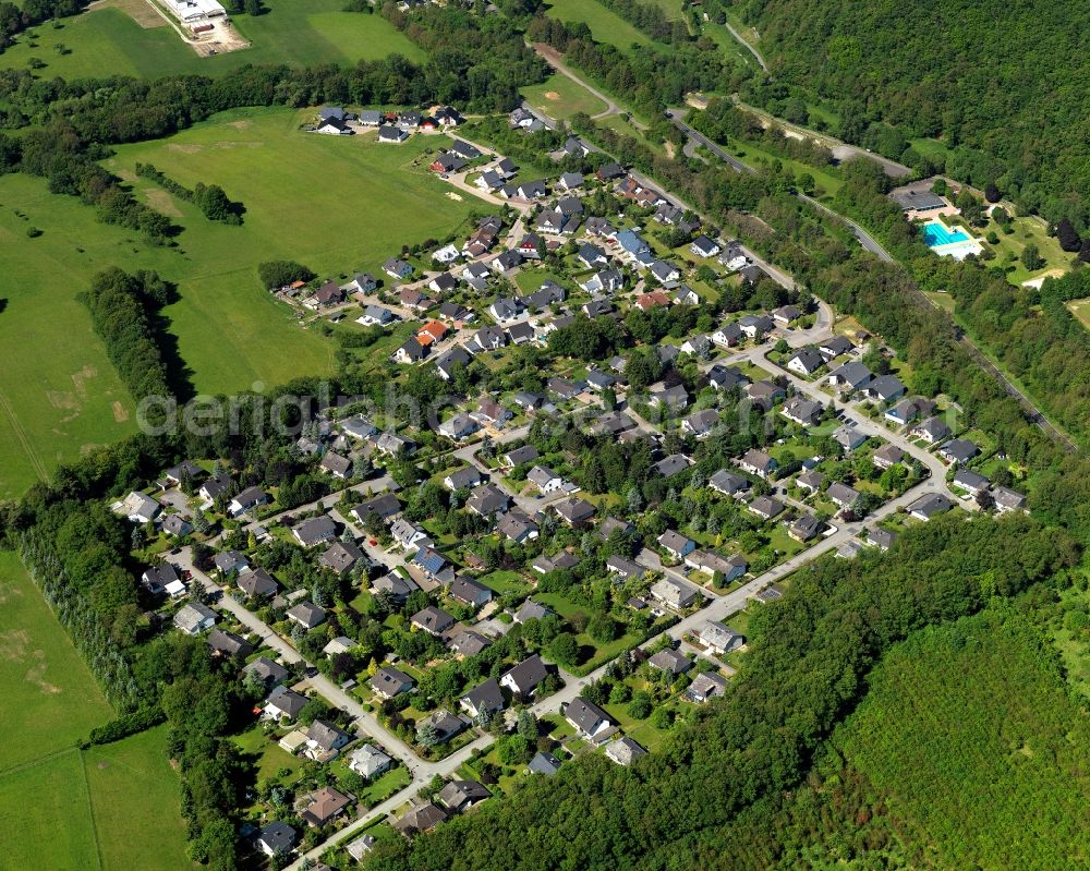 Aerial photograph Ehren, Gemünden - Single-family residential area of settlement in Ehren, Gemuenden in the state Rhineland-Palatinate