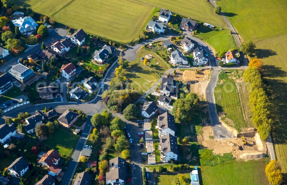 Aerial photograph Freudenberg - Single-family residential area of settlement at the Eichener street in Freudenberg in the state North Rhine-Westphalia