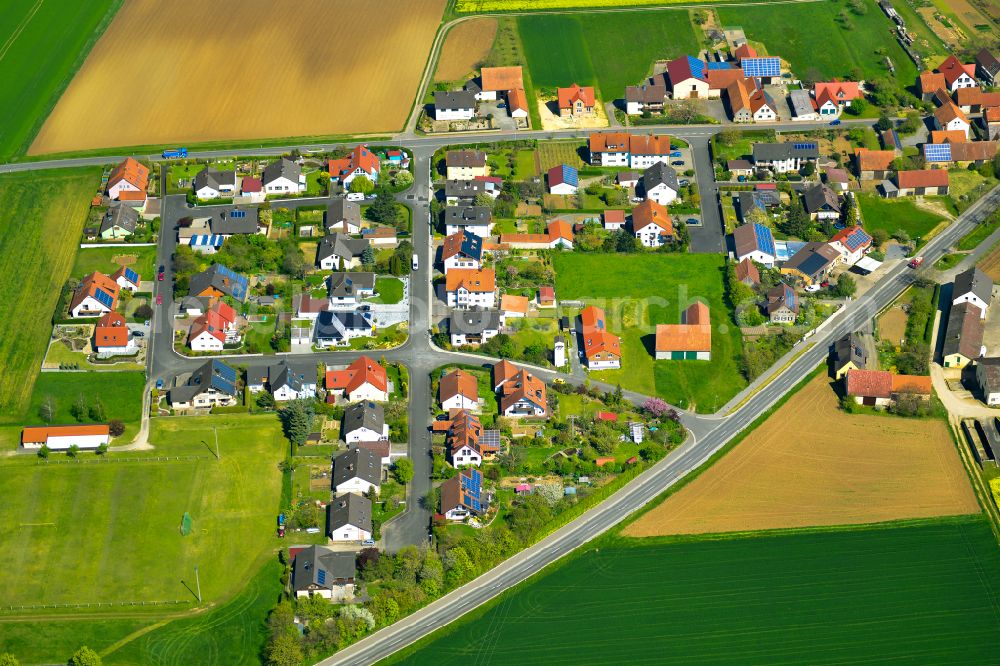 Eichfeld from the bird's eye view: Single-family residential area of settlement in Eichfeld in the state Bavaria, Germany