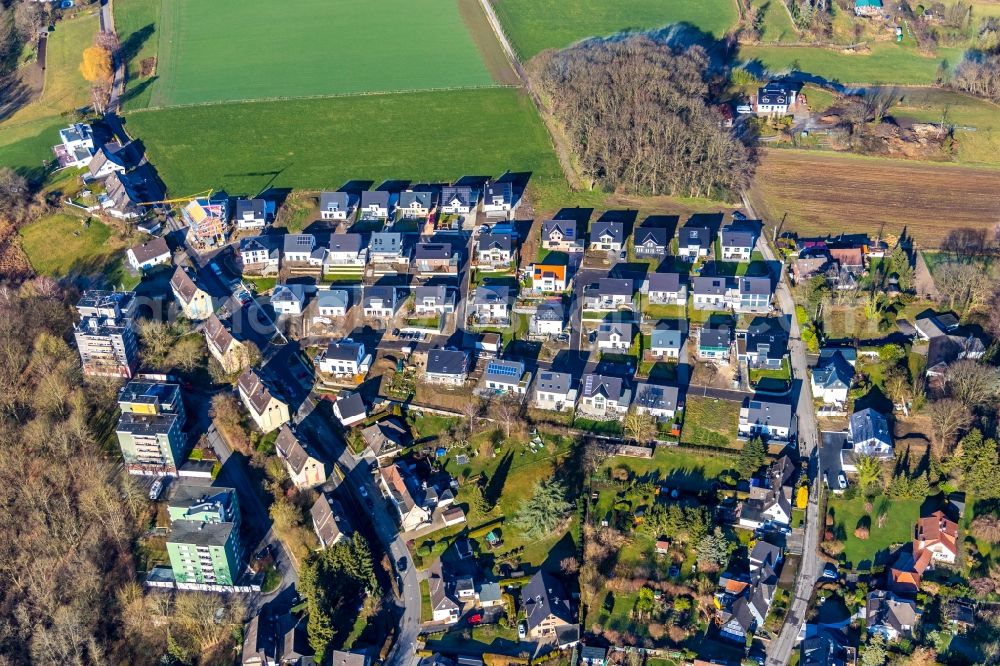 Wengern from the bird's eye view: Single-family residential area of settlement Auf dem Elberg in Wengern in the state North Rhine-Westphalia, Germany