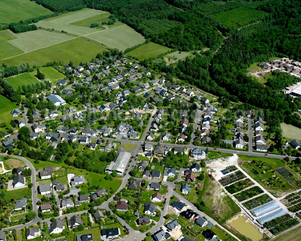 Ellern (Hunsrück) from above - Single-family residential area of settlement in Ellern (Hunsrück) in the state Rhineland-Palatinate, Germany