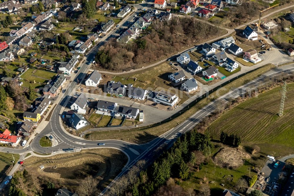 Aerial image Witten - Single-family residential area of settlement entlang Alte Strasse in Witten in the state North Rhine-Westphalia, Germany