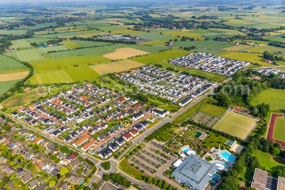 Soest from above - Single-family residential area of settlement entlang of Ardeyweg in Soest in the state North Rhine-Westphalia, Germany