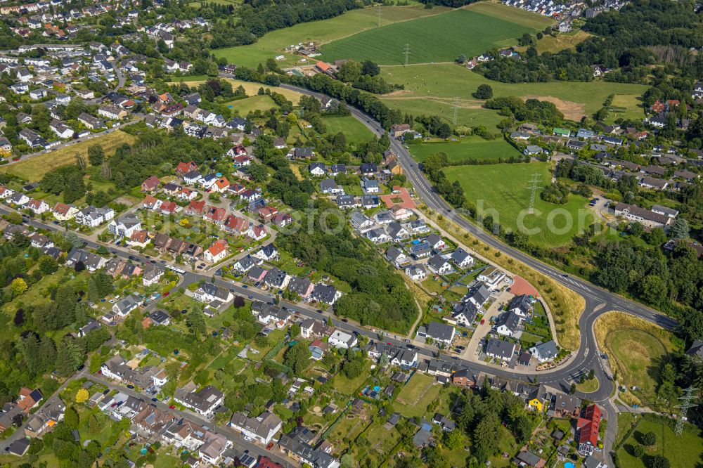 Witten from above - Single-family residential area of settlement along the Bommeraner Heide in Witten in the state North Rhine-Westphalia, Germany