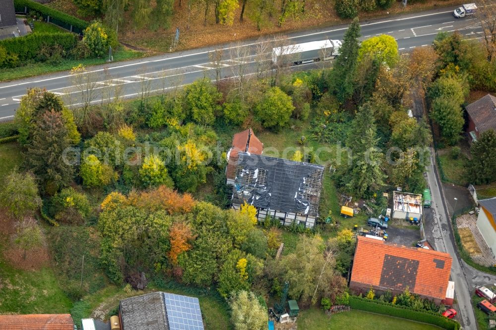 Aerial photograph Bönen - Single-family residential area of settlement along the Hammer Strasse in Boenen in the state North Rhine-Westphalia, Germany