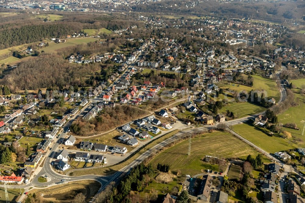 Aerial photograph Bommern - Single-family residential area of settlement along the Kranenbergstrasse - Alte Strasse in Bommern in the state North Rhine-Westphalia, Germany