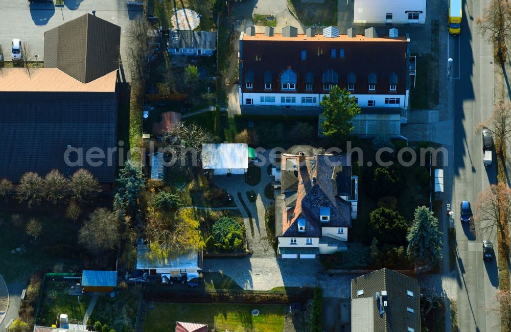 Aerial photograph Berlin - Single-family residential area of settlement along the Lindenberger Strasse - Am Wartenberger Luch - Am Genossenschaftsring in the district Hohenschoenhausen in Berlin, Germany