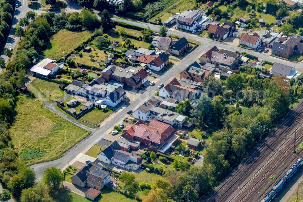 Hamm from above - Single-family residential area of settlement along the Mindener Weg in Hamm in the state North Rhine-Westphalia, Germany