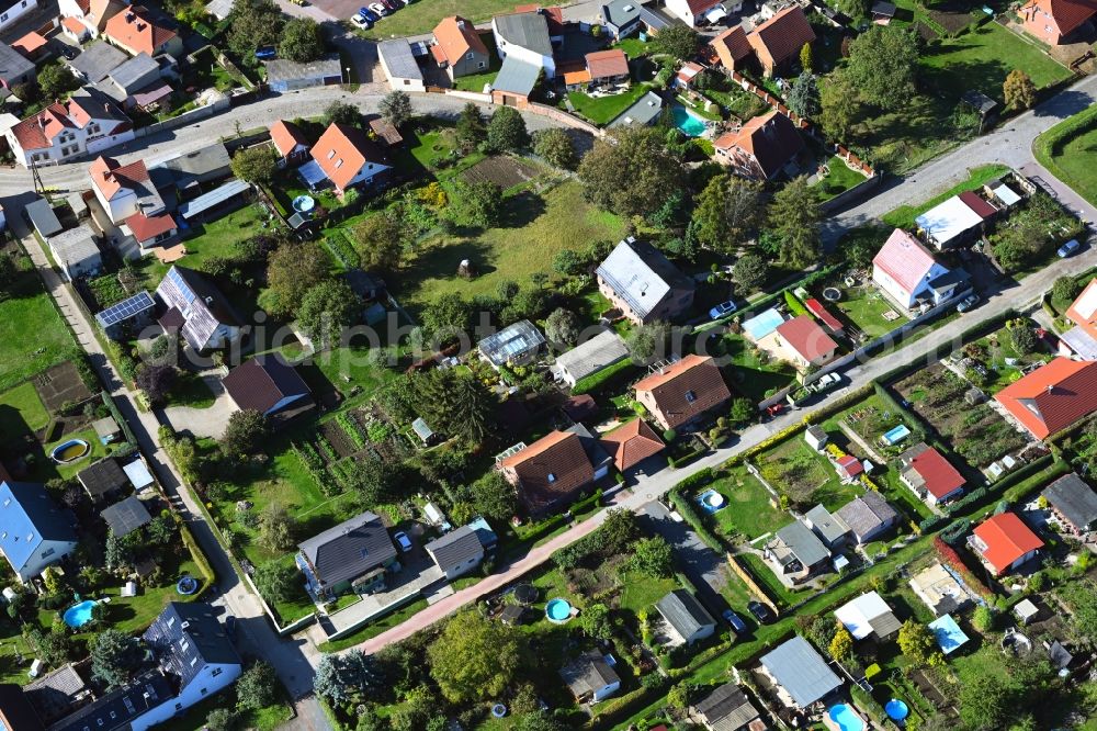 Hohe Börde from the bird's eye view: Single-family residential area of settlement along the Morgenstrasse in the district Irxleben in Hohe Boerde in the state Saxony-Anhalt, Germany