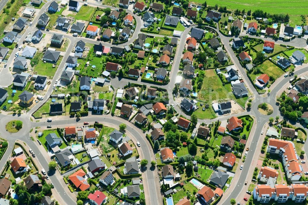 Aerial image Krostitz - Single-family residential area of settlement along the Oststrasse in Krostitz in the state Saxony, Germany