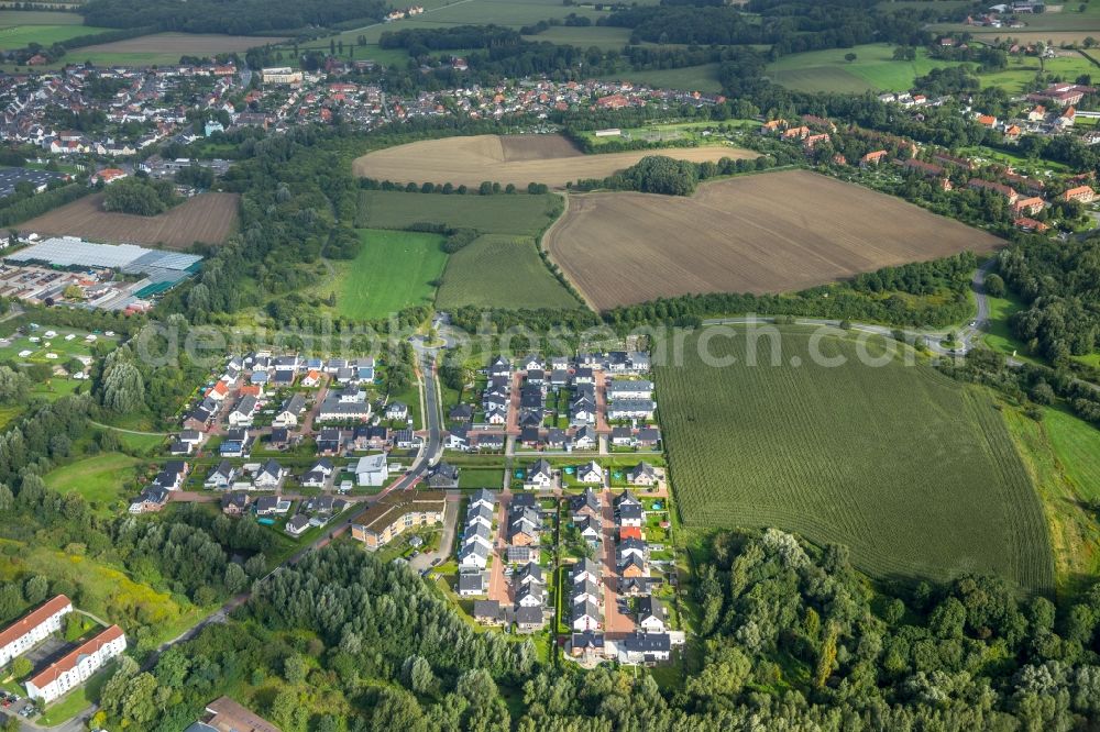 Hamm from the bird's eye view: Single-family residential area of settlement entlang of Westberger Weg in Hamm in the state North Rhine-Westphalia, Germany