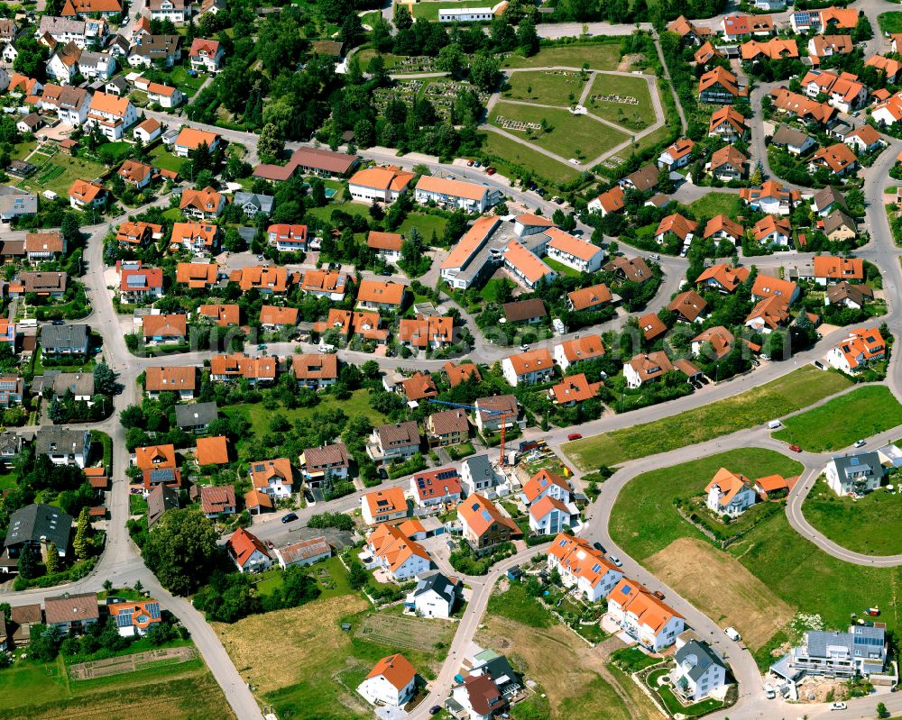 Entringen from the bird's eye view: Single-family residential area of settlement in Entringen in the state Baden-Wuerttemberg, Germany