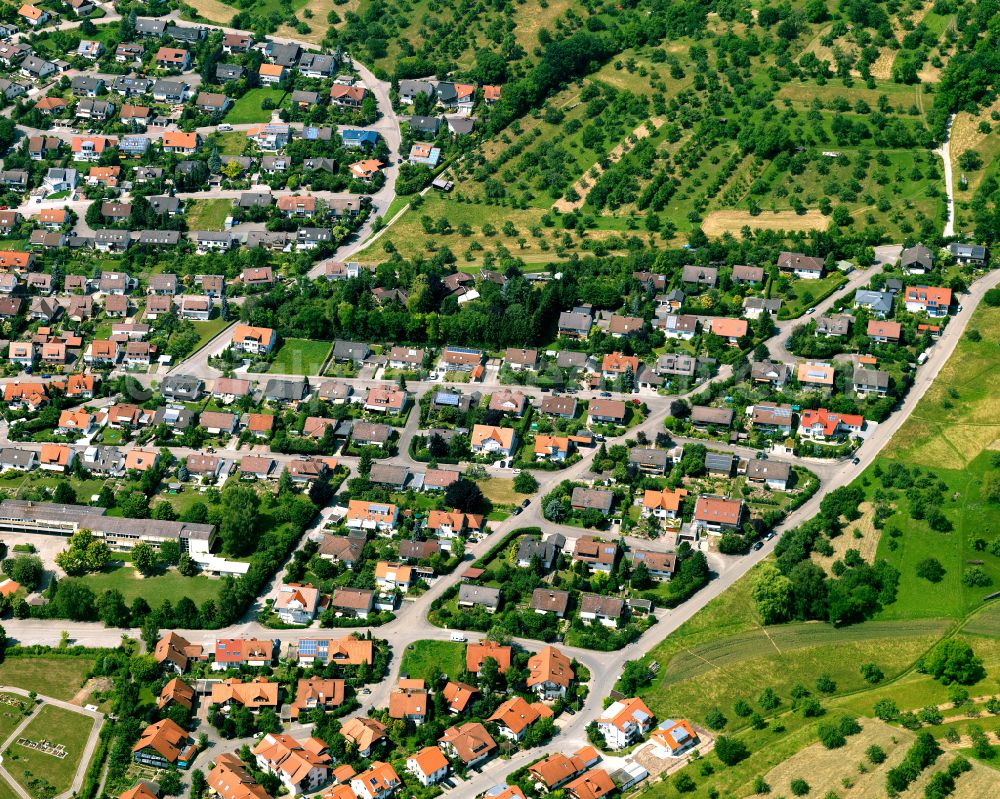 Entringen from the bird's eye view: Single-family residential area of settlement in Entringen in the state Baden-Wuerttemberg, Germany