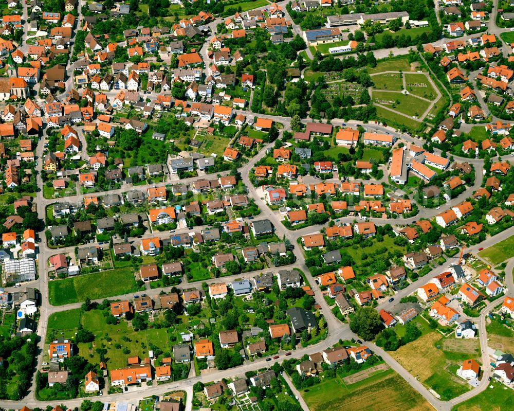 Aerial image Entringen - Single-family residential area of settlement in Entringen in the state Baden-Wuerttemberg, Germany