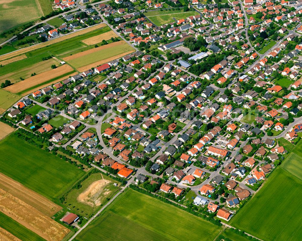 Aerial image Ergenzingen - Single-family residential area of settlement in Ergenzingen in the state Baden-Wuerttemberg, Germany