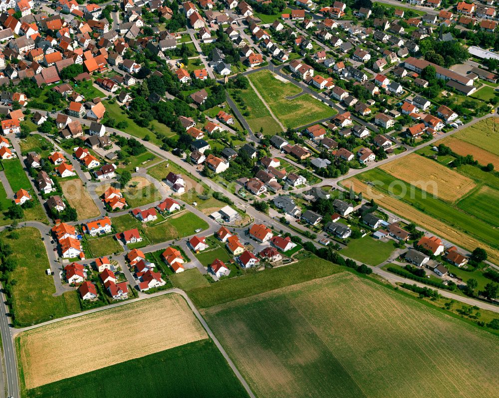 Aerial photograph Ergenzingen - Single-family residential area of settlement in Ergenzingen in the state Baden-Wuerttemberg, Germany