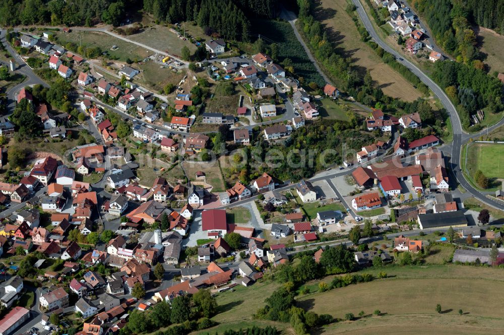 Aerial photograph Fellen - Single-family residential area of settlement in Fellen in the state Bavaria, Germany