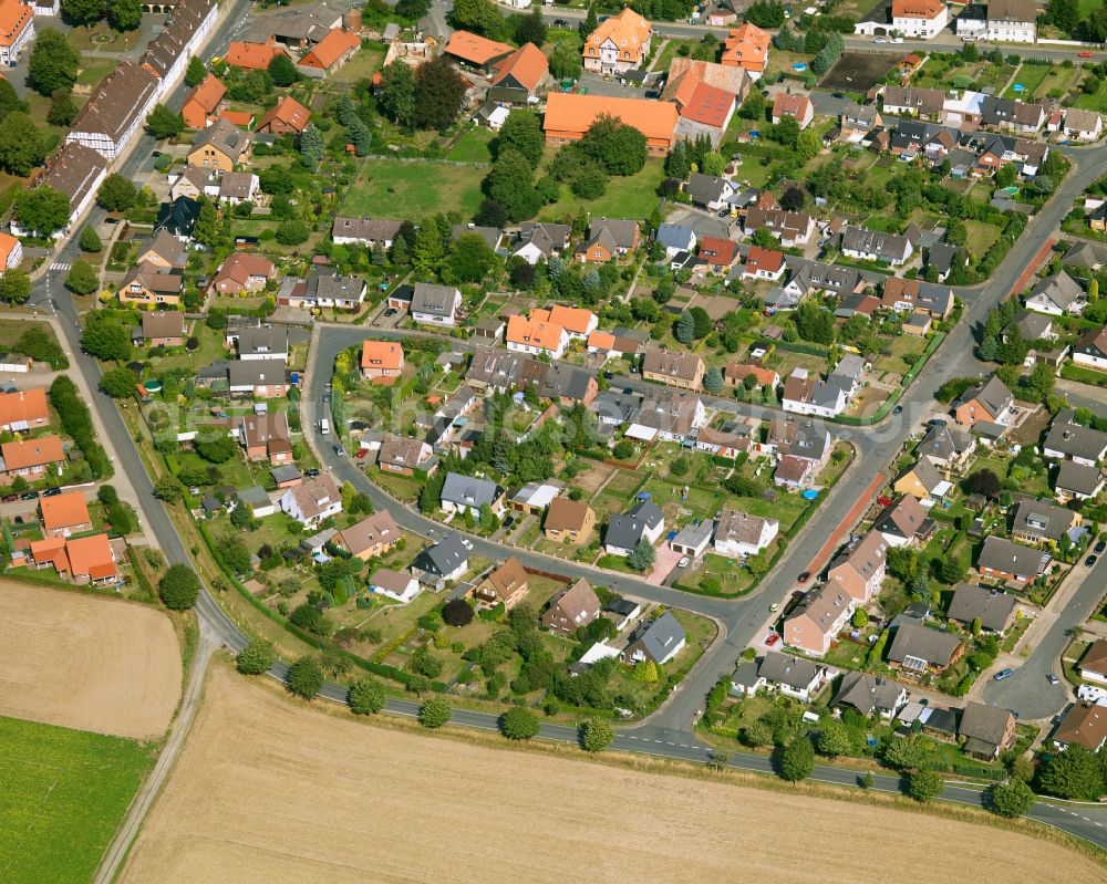 Aerial image Flachstöckheim - Single-family residential area of settlement in Flachstöckheim in the state Lower Saxony, Germany