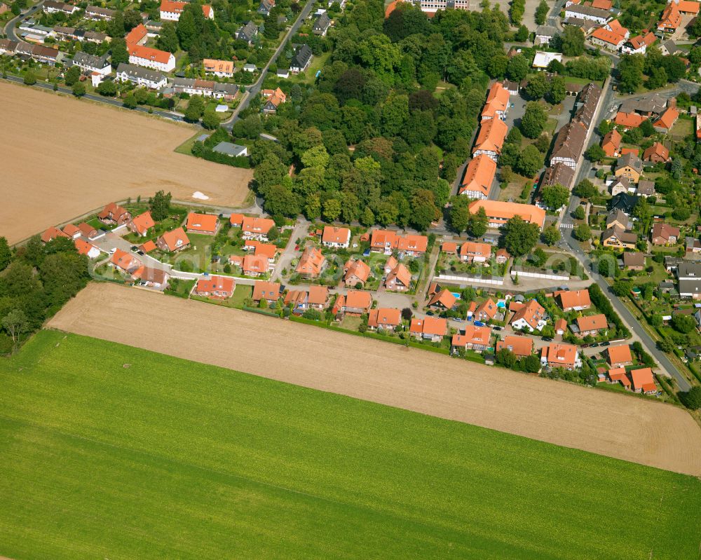 Aerial photograph Flachstöckheim - Single-family residential area of settlement in Flachstöckheim in the state Lower Saxony, Germany