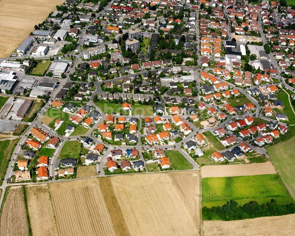 Flein from the bird's eye view: Single-family residential area of settlement in Flein in the state Baden-Wuerttemberg, Germany