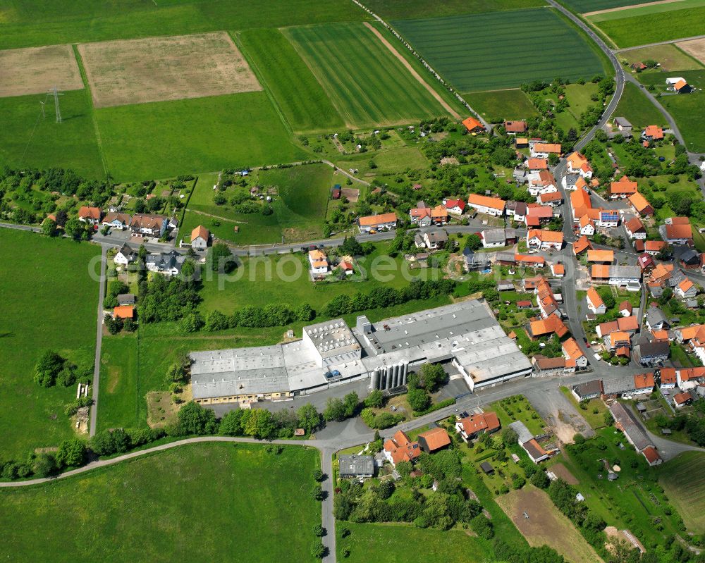 Aerial image Frischborn - Single-family residential area of settlement in Frischborn in the state Hesse, Germany