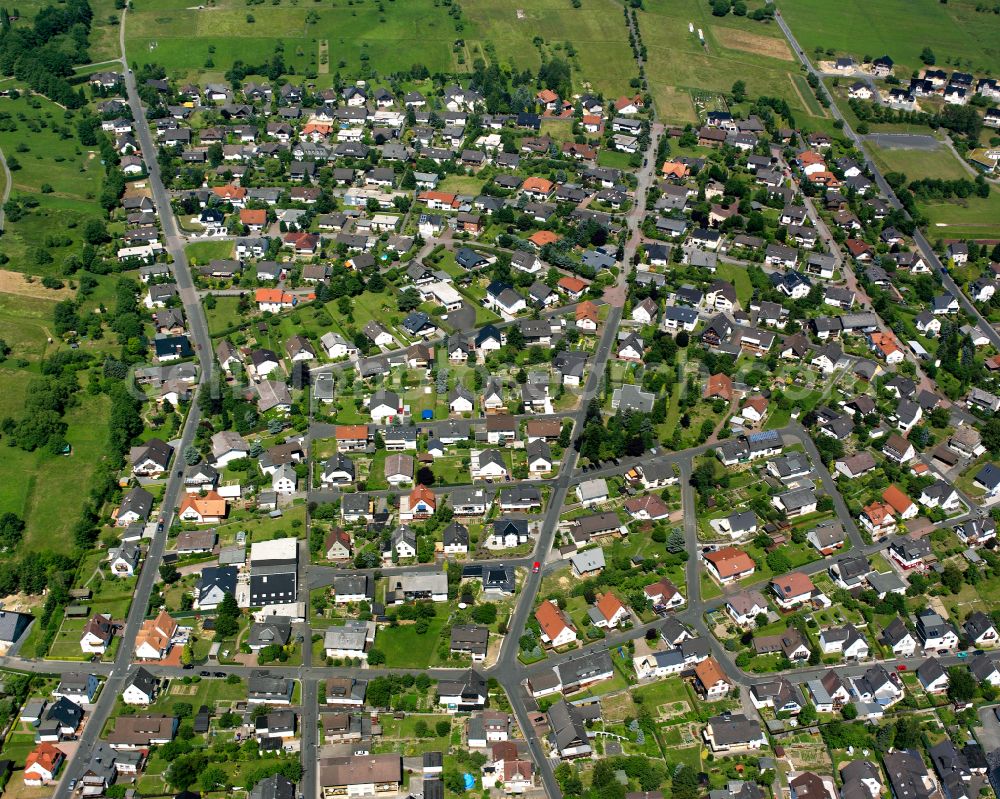 Aerial image Frohnhausen - Single-family residential area of settlement in Frohnhausen in the state Hesse, Germany