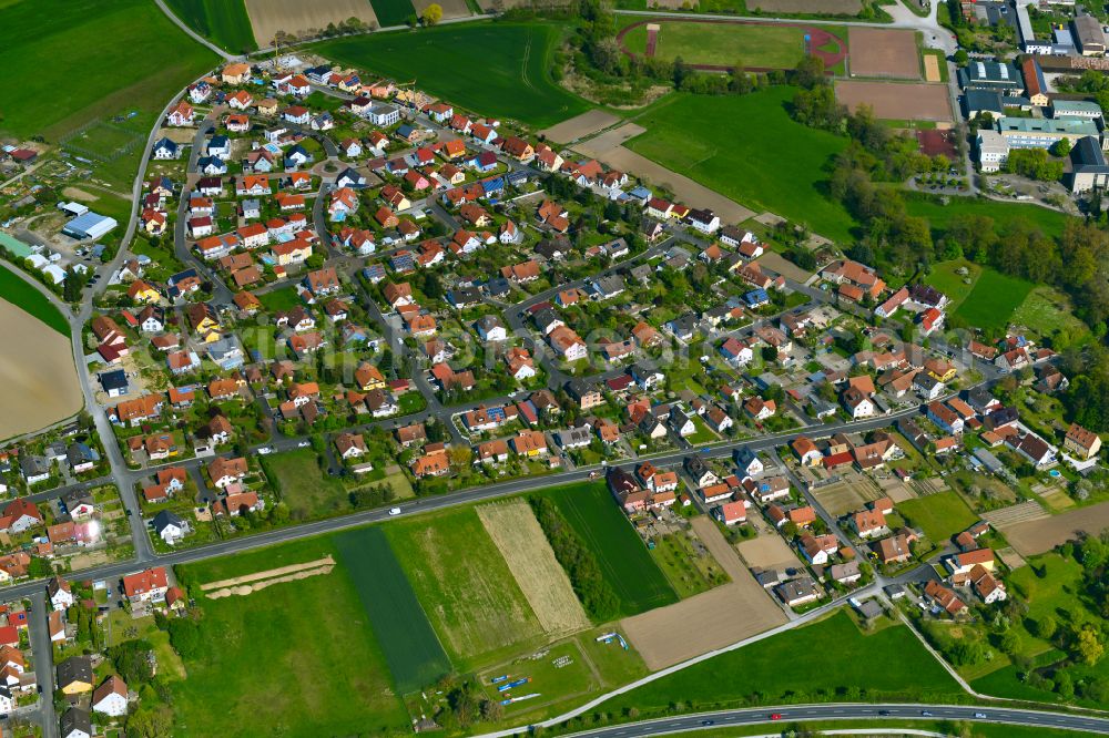 Aerial image Gerlachshausen - Single-family residential area of settlement in Gerlachshausen in the state Bavaria, Germany