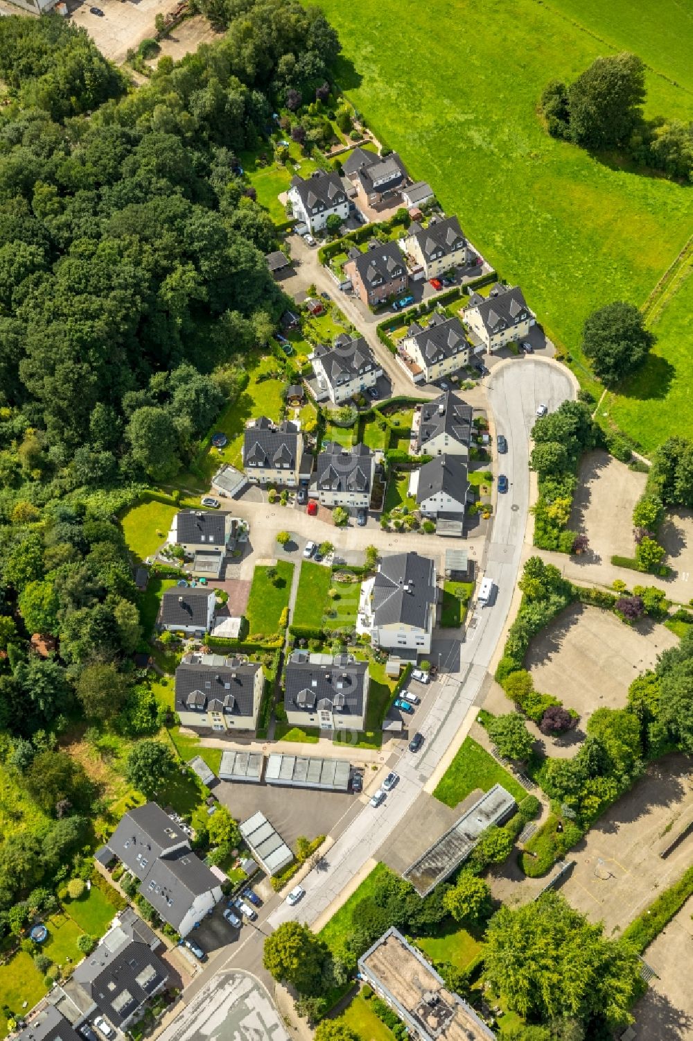 Aerial photograph Gevelsberg - Single-family residential area of settlement on Ochsenkonp in Gevelsberg in the state North Rhine-Westphalia, Germany