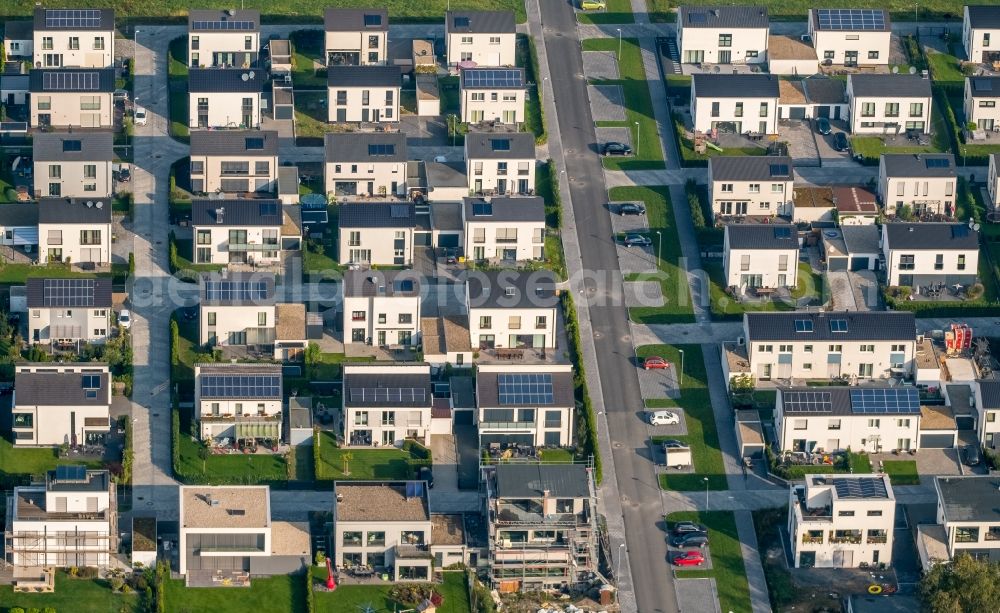 Gelsenkirchen from above - Single-family residential area of settlement Graf Bismarck on Stadler Weg - Karl-Arnold-Weg in Gelsenkirchen in the state North Rhine-Westphalia, Germany