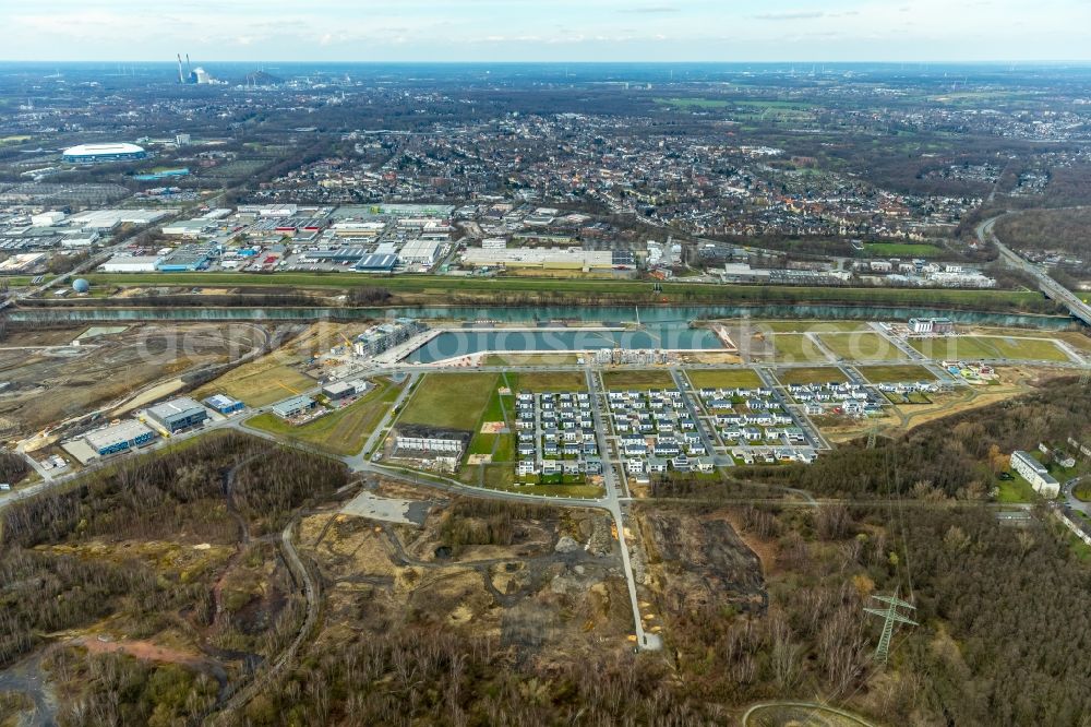 Aerial image Gelsenkirchen - Single-family residential area of settlement Graf Bismarck on Stadler Weg - Karl-Arnold-Weg in Gelsenkirchen in the state North Rhine-Westphalia, Germany