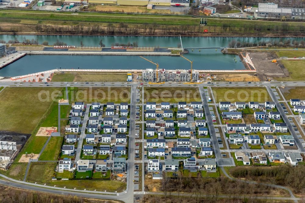 Aerial photograph Gelsenkirchen - Single-family residential area of settlement Graf Bismarck on Stadler Weg - Karl-Arnold-Weg in Gelsenkirchen in the state North Rhine-Westphalia, Germany