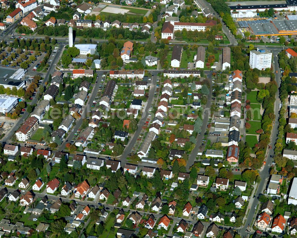 Grünwinkel from above - Single-family residential area of settlement in Grünwinkel in the state Baden-Wuerttemberg, Germany