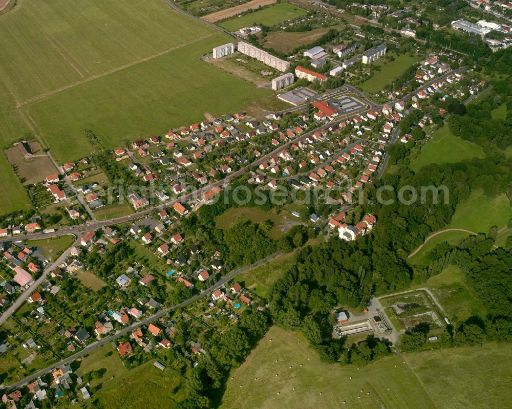 Großenhain from the bird's eye view: Single-family residential area of settlement in Großenhain in the state Saxony, Germany