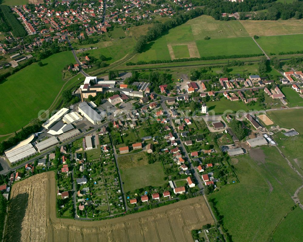 Großraschütz from the bird's eye view: Single-family residential area of settlement in Großraschütz in the state Saxony, Germany