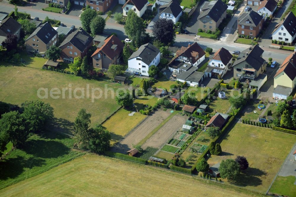 Gütersloh from above - Single-family residential area of settlement in Guetersloh in the state North Rhine-Westphalia