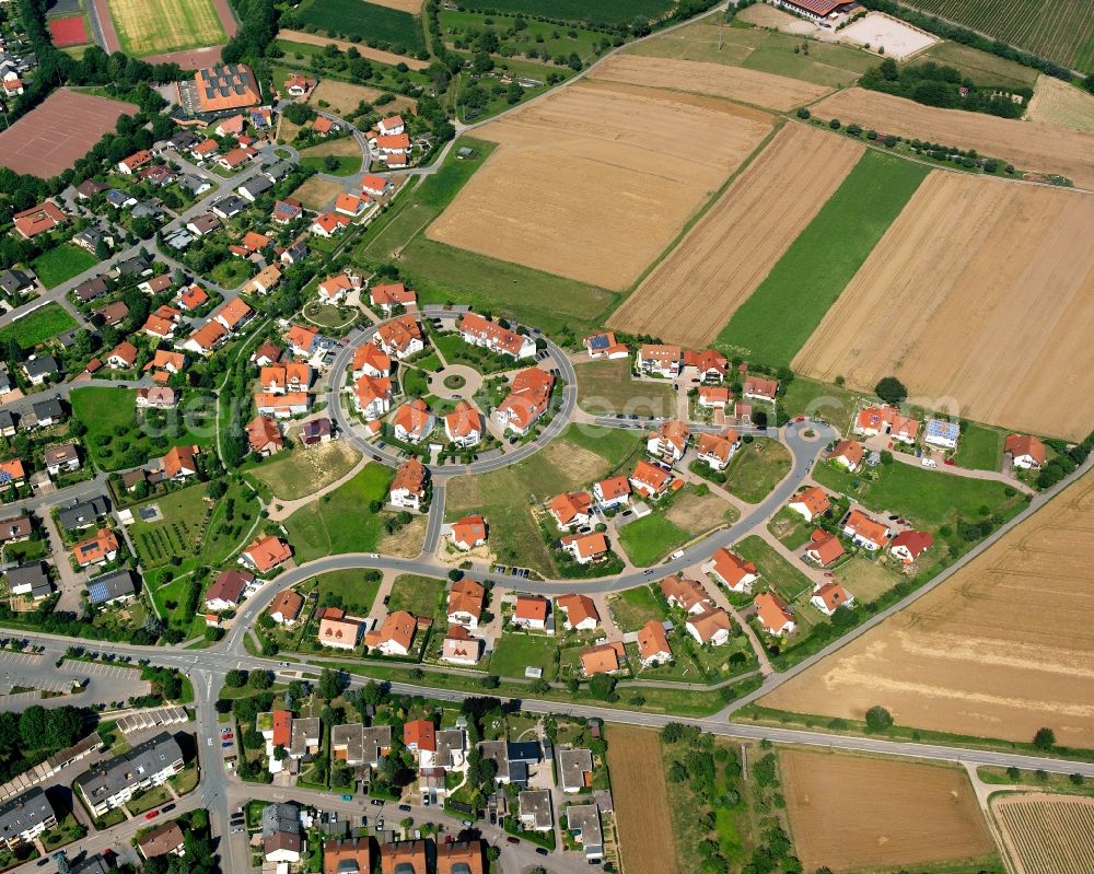 Gundelsheim from the bird's eye view: Single-family residential area of settlement in Gundelsheim in the state Baden-Wuerttemberg, Germany