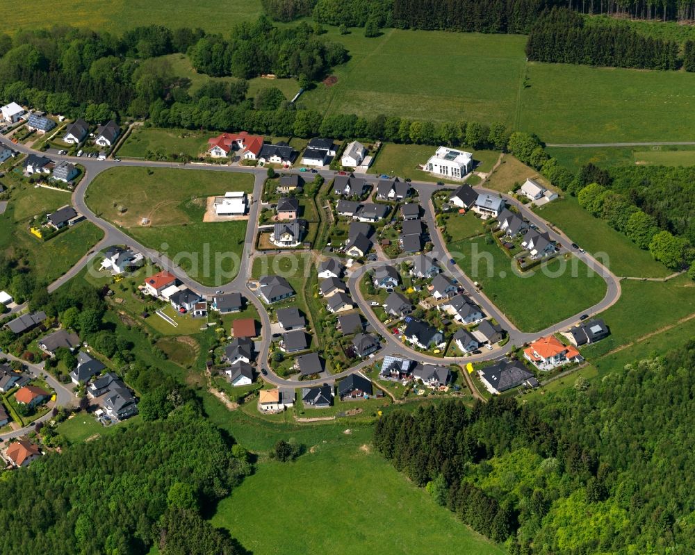 Hachenburg from above - Single-family residential area of settlement in Hachenburg in the state Rhineland-Palatinate