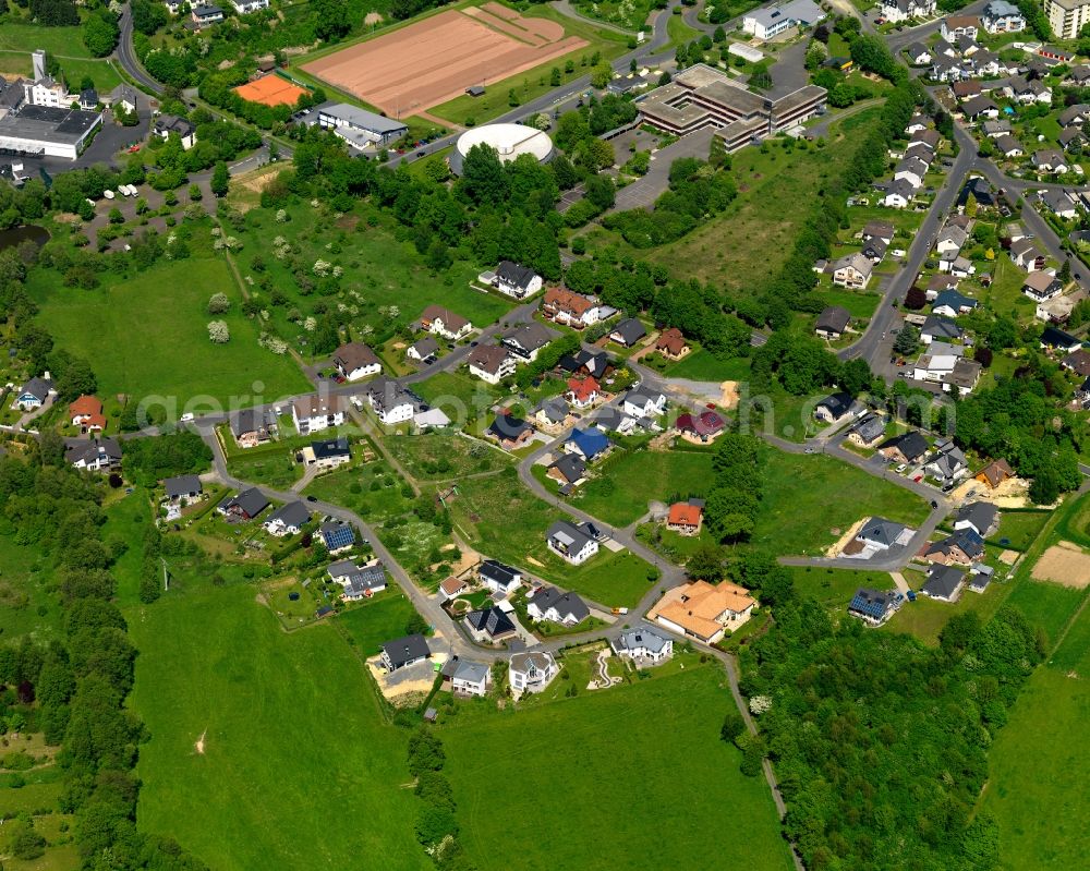 Hachenburg from above - Single-family residential area of settlement in Hachenburg in the state Rhineland-Palatinate