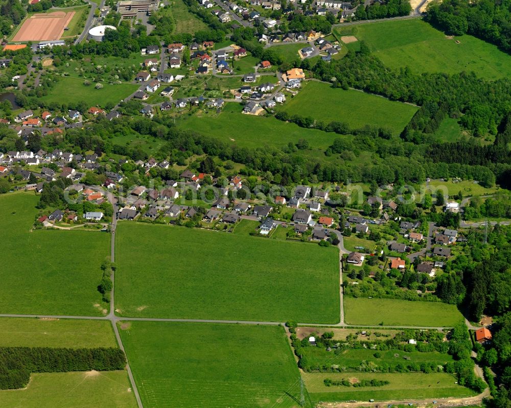 Hachenburg from above - Single-family residential area of settlement in Hachenburg in the state Rhineland-Palatinate