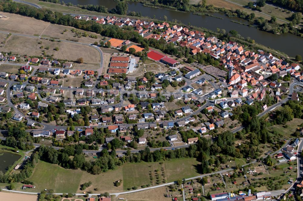 Hafenlohr from the bird's eye view: Single-family residential area of settlement in Hafenlohr in the state Bavaria, Germany