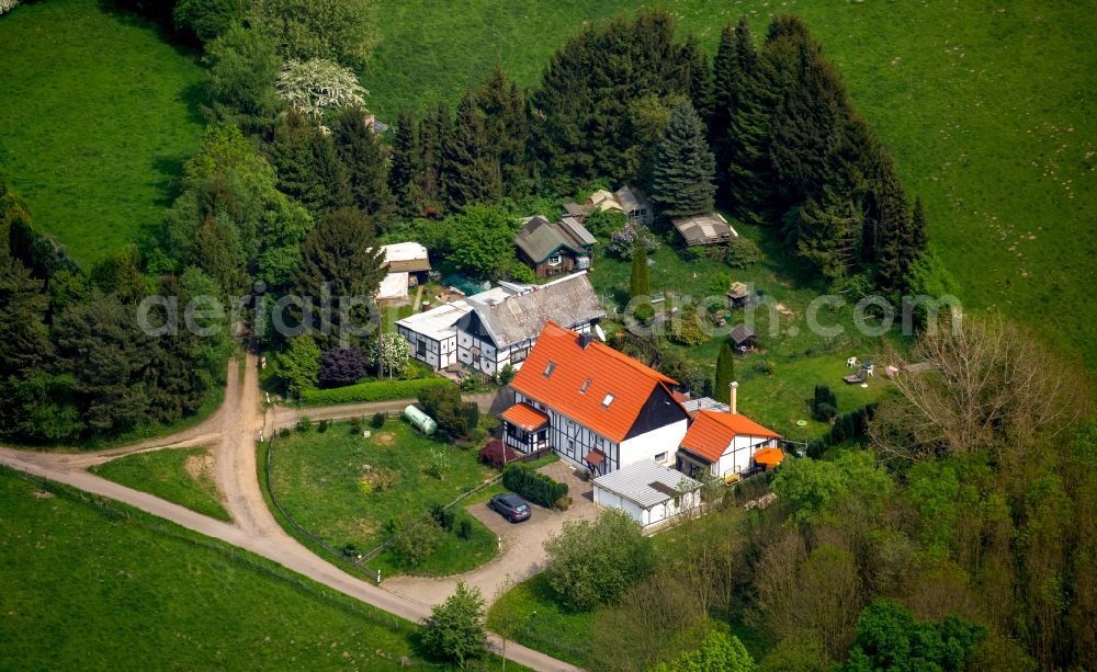 Aerial photograph Hagen - Single-family residential area of settlement with gardens in Hagen in the state North Rhine-Westphalia