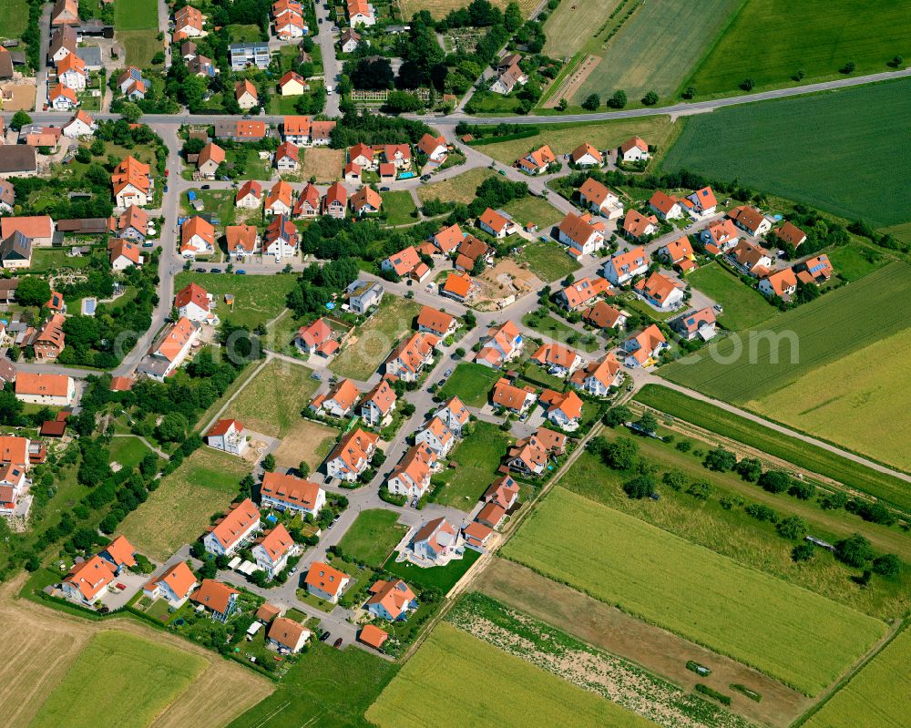 Hailfingen from the bird's eye view: Single-family residential area of settlement in Hailfingen in the state Baden-Wuerttemberg, Germany