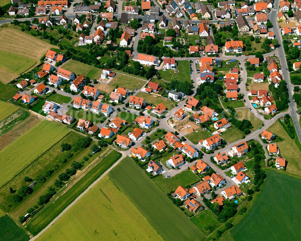 Aerial image Hailfingen - Single-family residential area of settlement in Hailfingen in the state Baden-Wuerttemberg, Germany